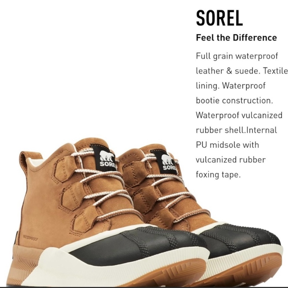 Like New Sorel Waterproof Leather& Rubber Boots